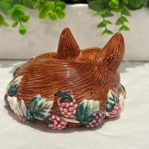 Vintage 1990 Fitz and Floyd Reynard Inspired Sleeping Red Fox Potpourri Holder - Picture 4 of 7